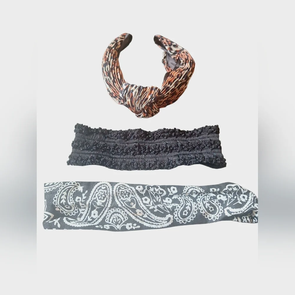 Stylish Black and Brown Headband Set